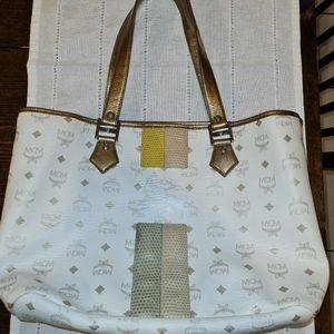 MCM Princess Lion White Tote